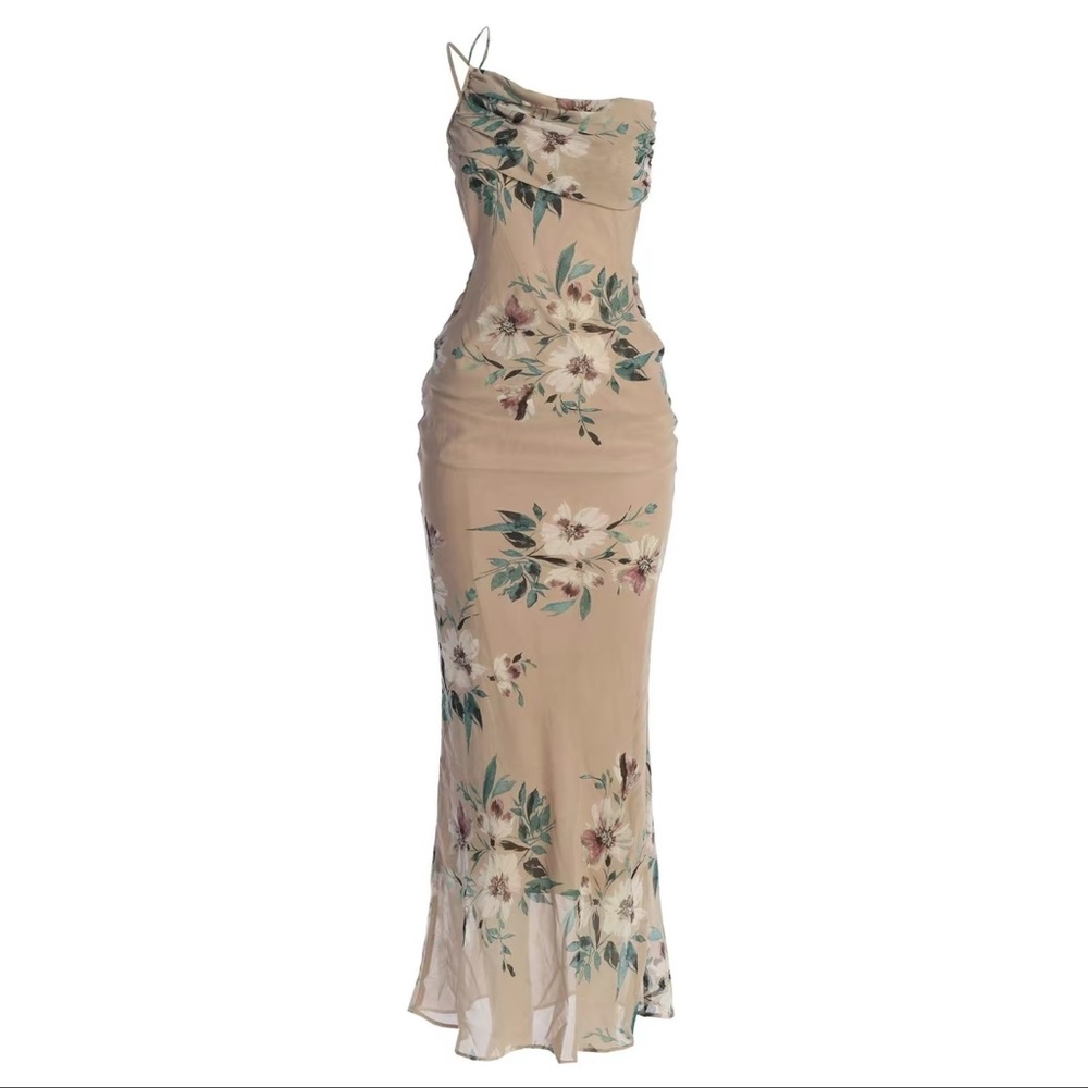 JLuxeLabel One Shoulder Floral Dress
